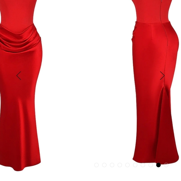 Sexy chic maxi strapless dress in 4 colors ivory,black,smoke and ruby - Picture 9 of 16